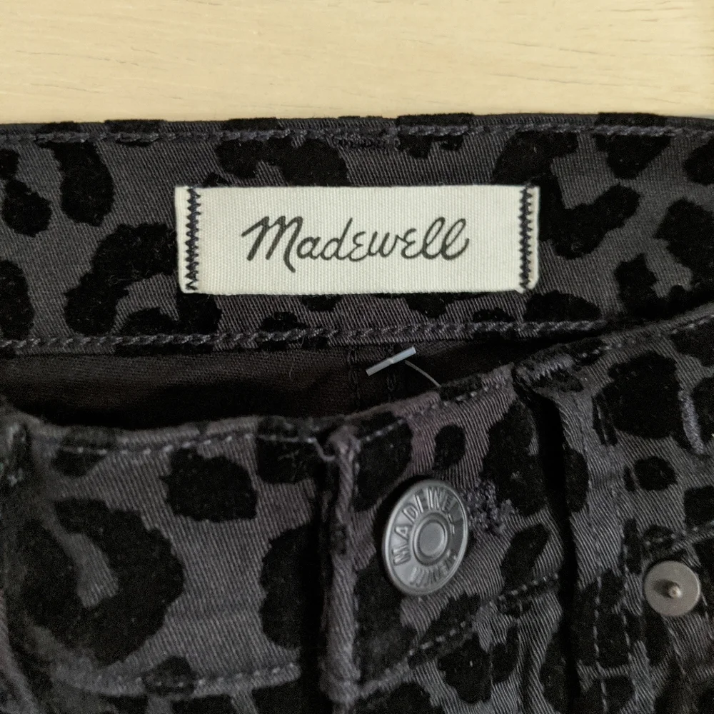 NWT MADEWELL 9" Mid Rise Black Leopard Skinny Jean - Picture 11 of 16